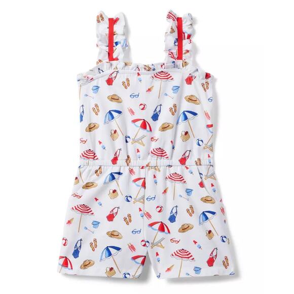 Janie and Jack Fourth of July Summer Beach Romper Red White Blue 12-18 Months - Picture 1 of 5